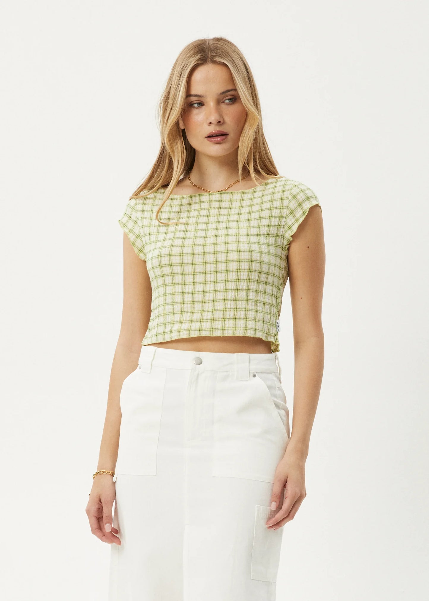 DARCY CHECK TOP | LEMONGRASS CHECK