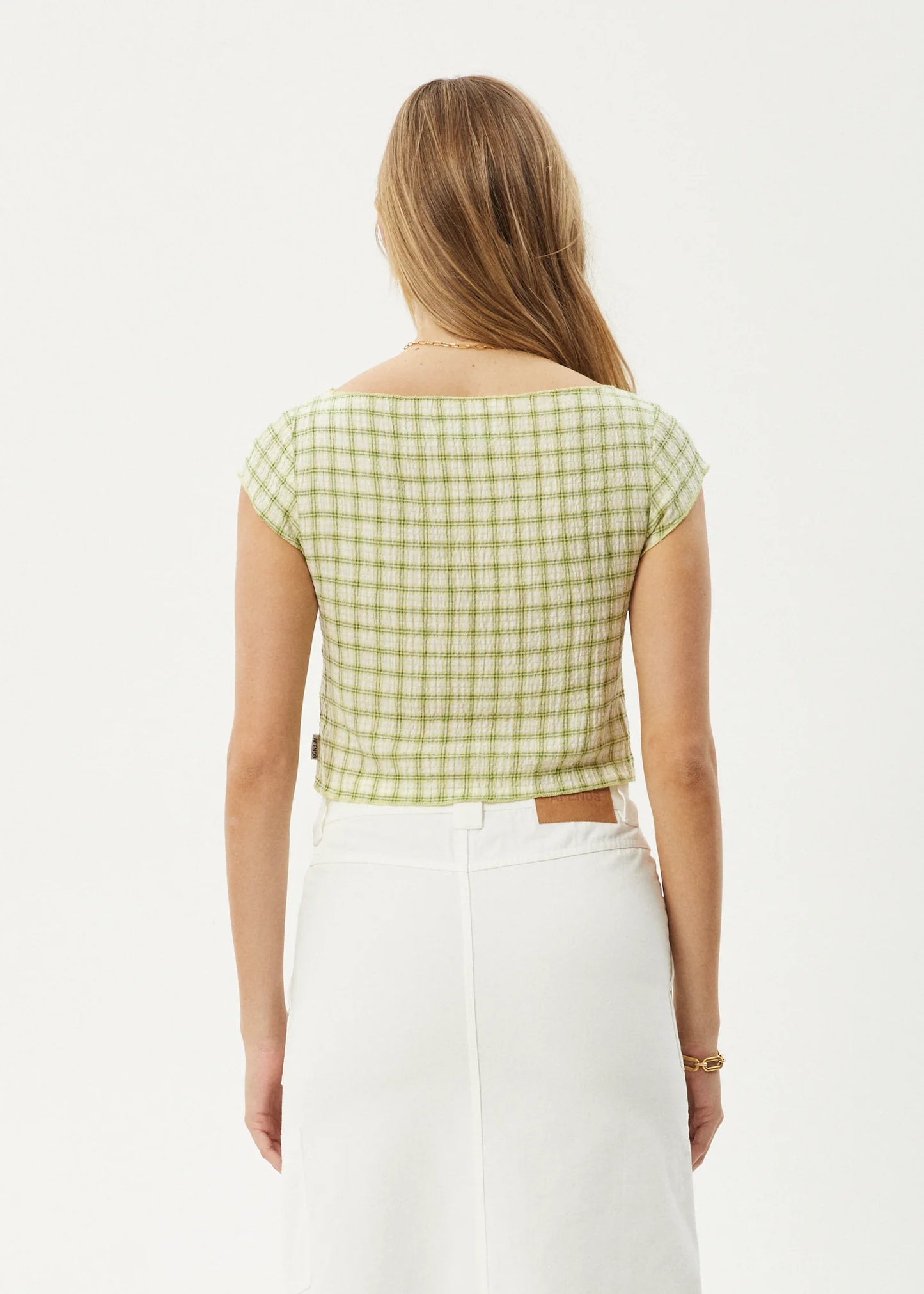 DARCY CHECK TOP | LEMONGRASS CHECK