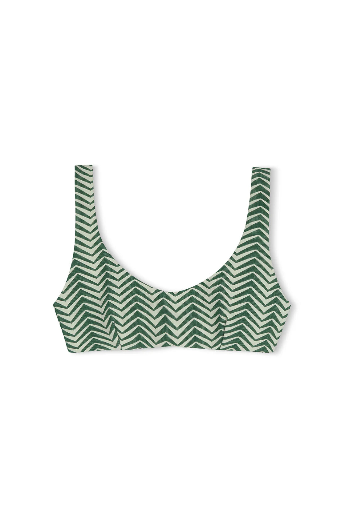 GREEN ZIG ZAG CROP BRALETTE
