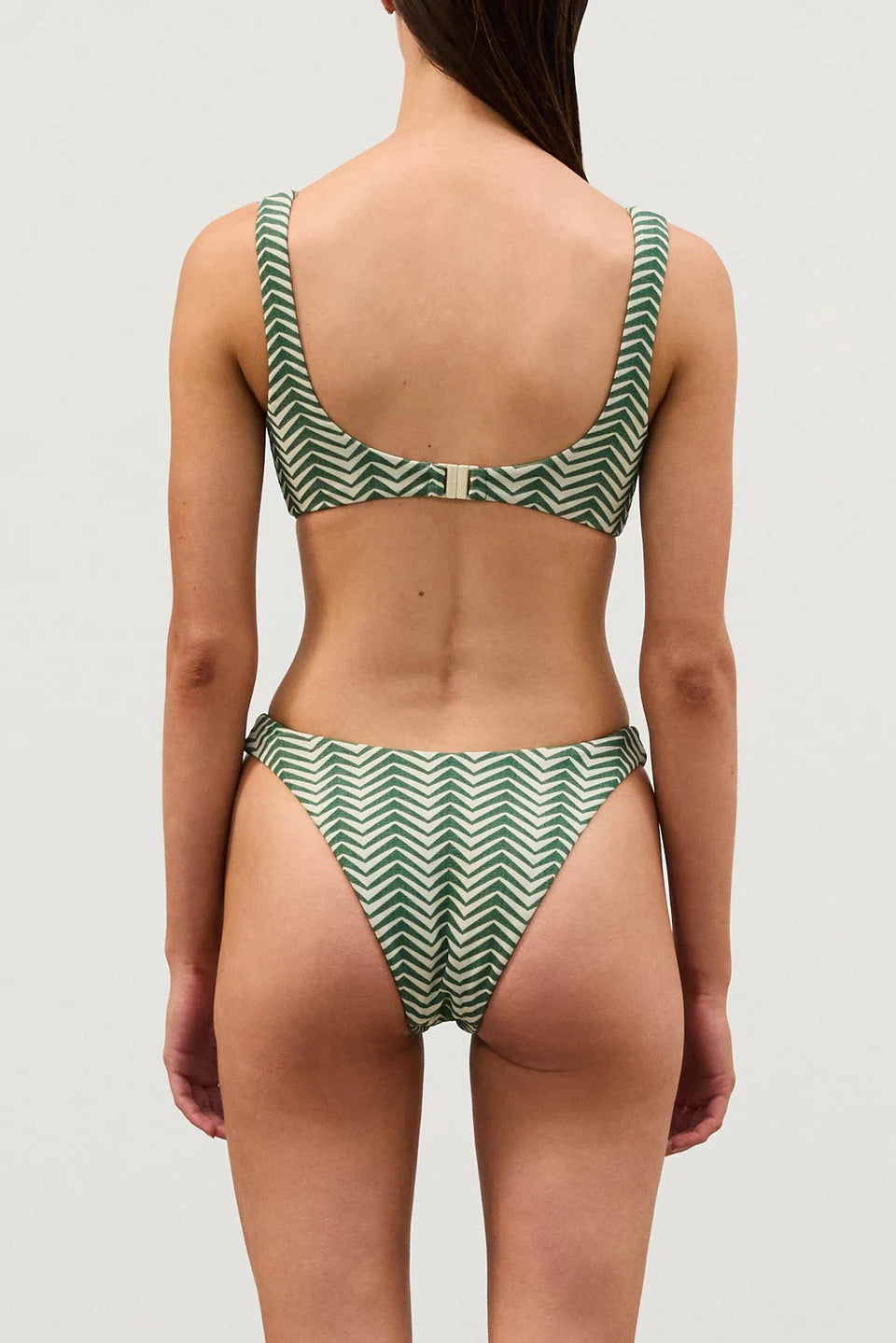 GREEN ZIG ZAG CROP BRALETTE