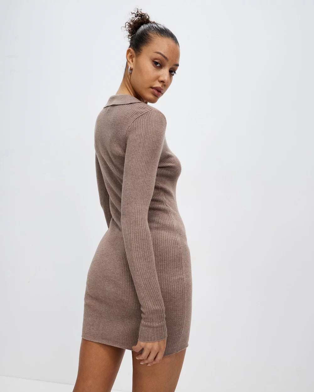 CAROLINE KNIT MINI DRESS | MINK