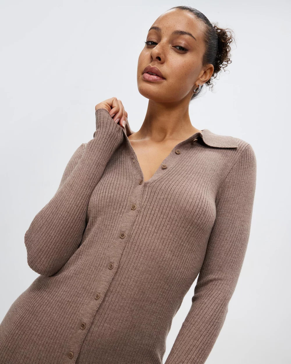 CAROLINE KNIT MINI DRESS | MINK