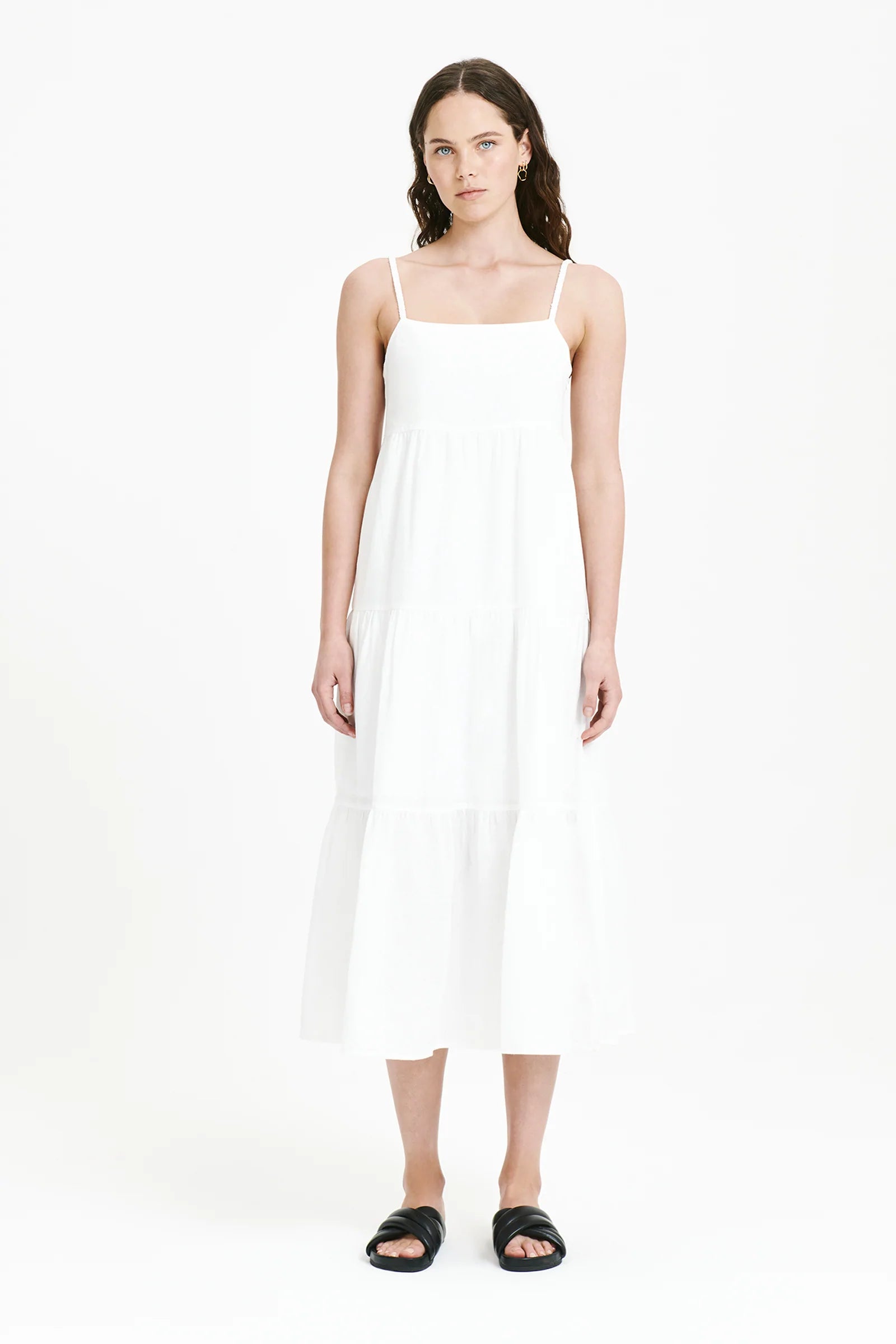 AUSTIN MIDI DRESS WHITE