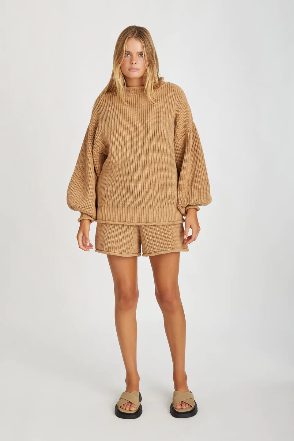 Tan sales knitted jumper