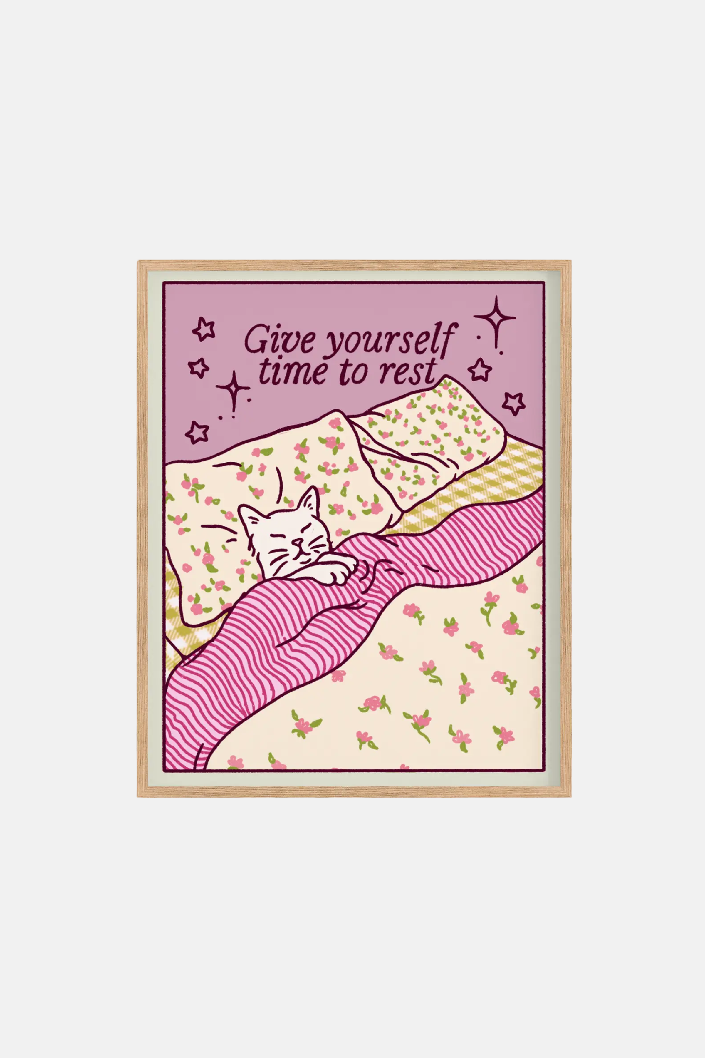 Kira Cyan Sleepy Cat Print