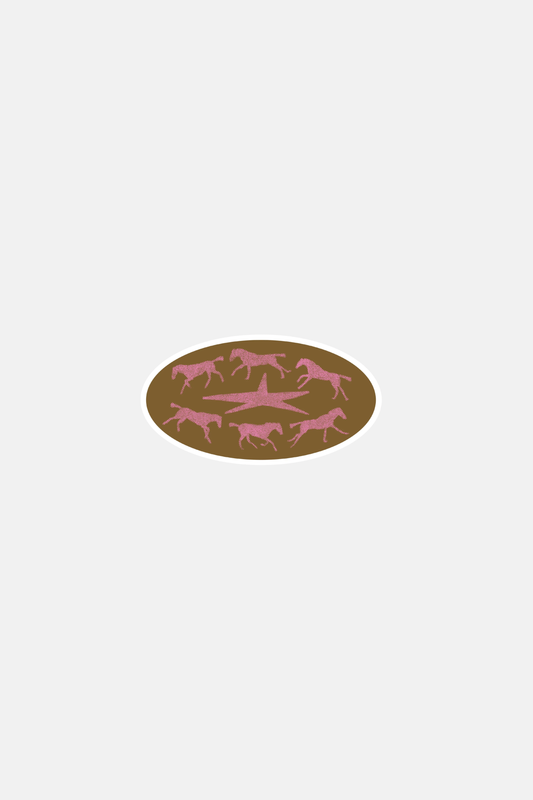 RAGS AF BROWN RUNNING HORSES! STICKER