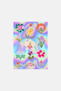 A5 Sheet of Holographic Flower Stickers