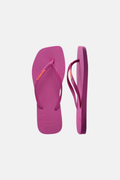 Havaianas Slim Square Toe Logo Thongs Rose Gum