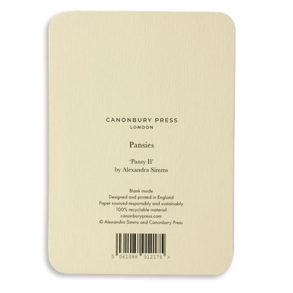 Canonbury Press Pansy Ii Greeting Card Birthday Card