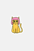 RAGS Pink Wig Cat! Sticker