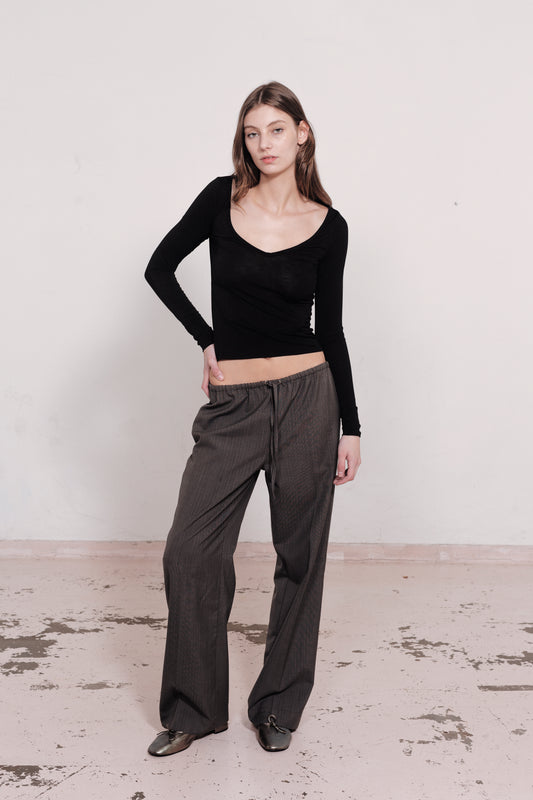 RELAXED DRAWSTRING PANT | CHARCOAL
