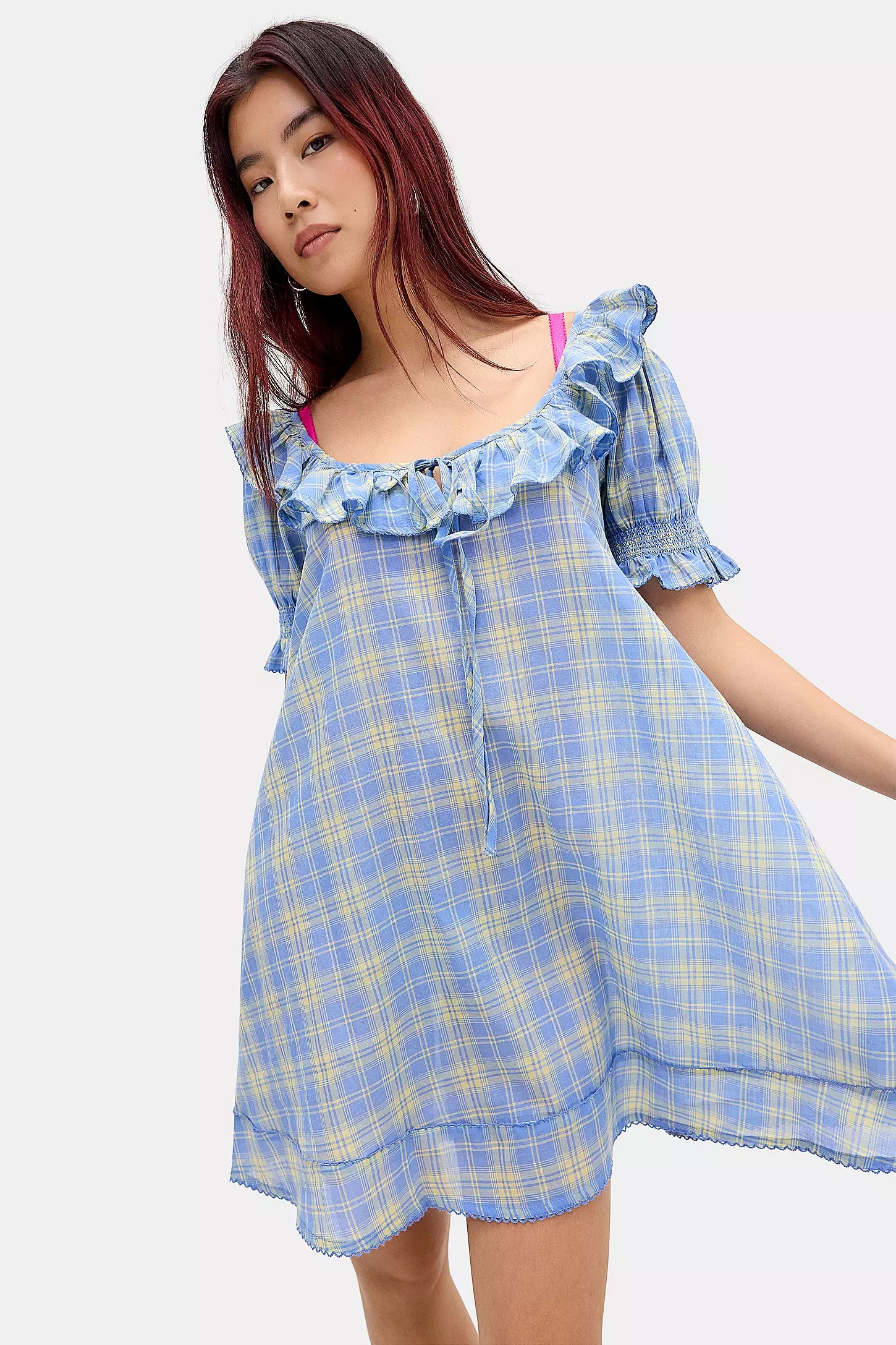 HARLOW MINI NIGHT DRESS | BUTTER BLUE CHECK