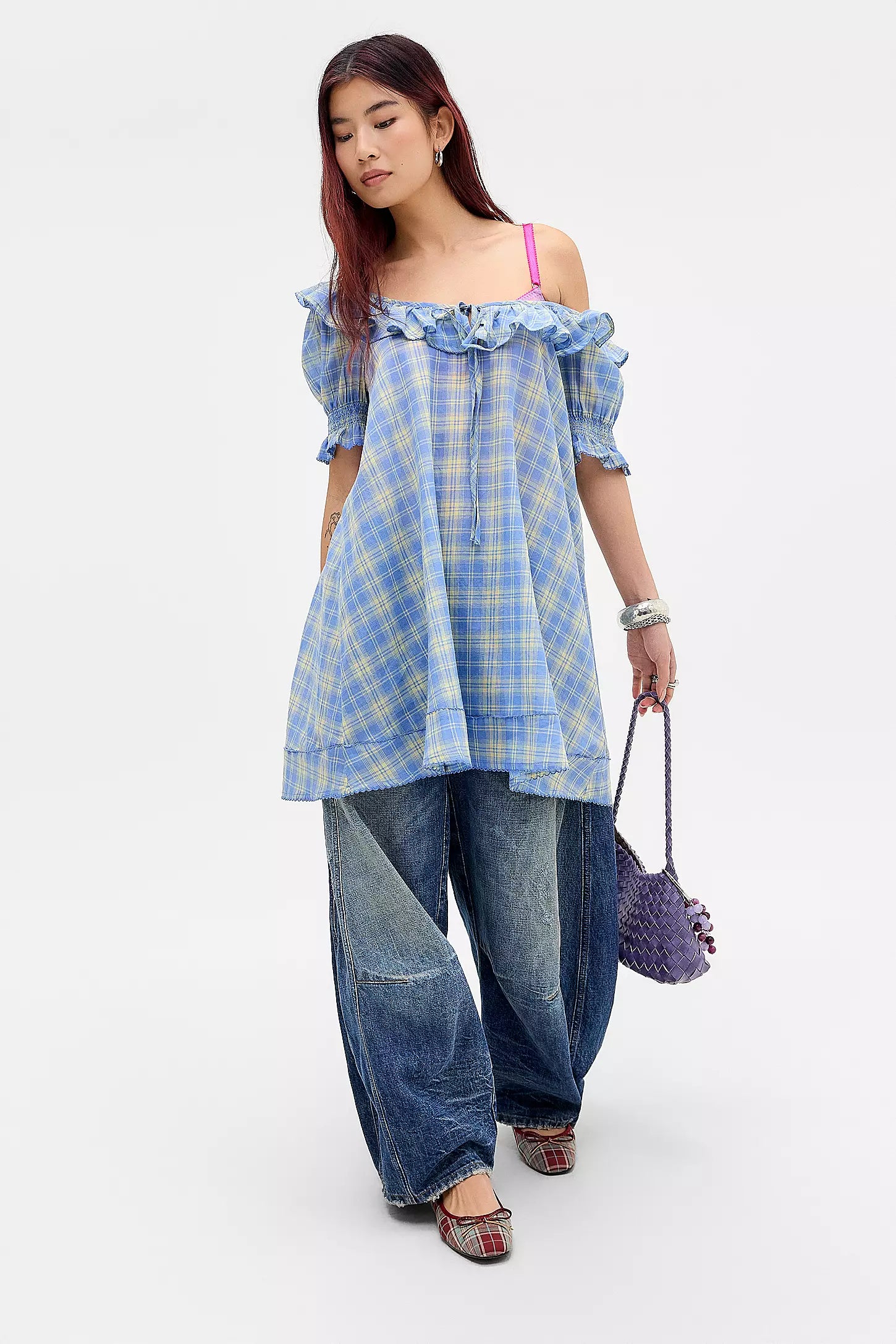 HARLOW MINI NIGHT DRESS | BUTTER BLUE CHECK