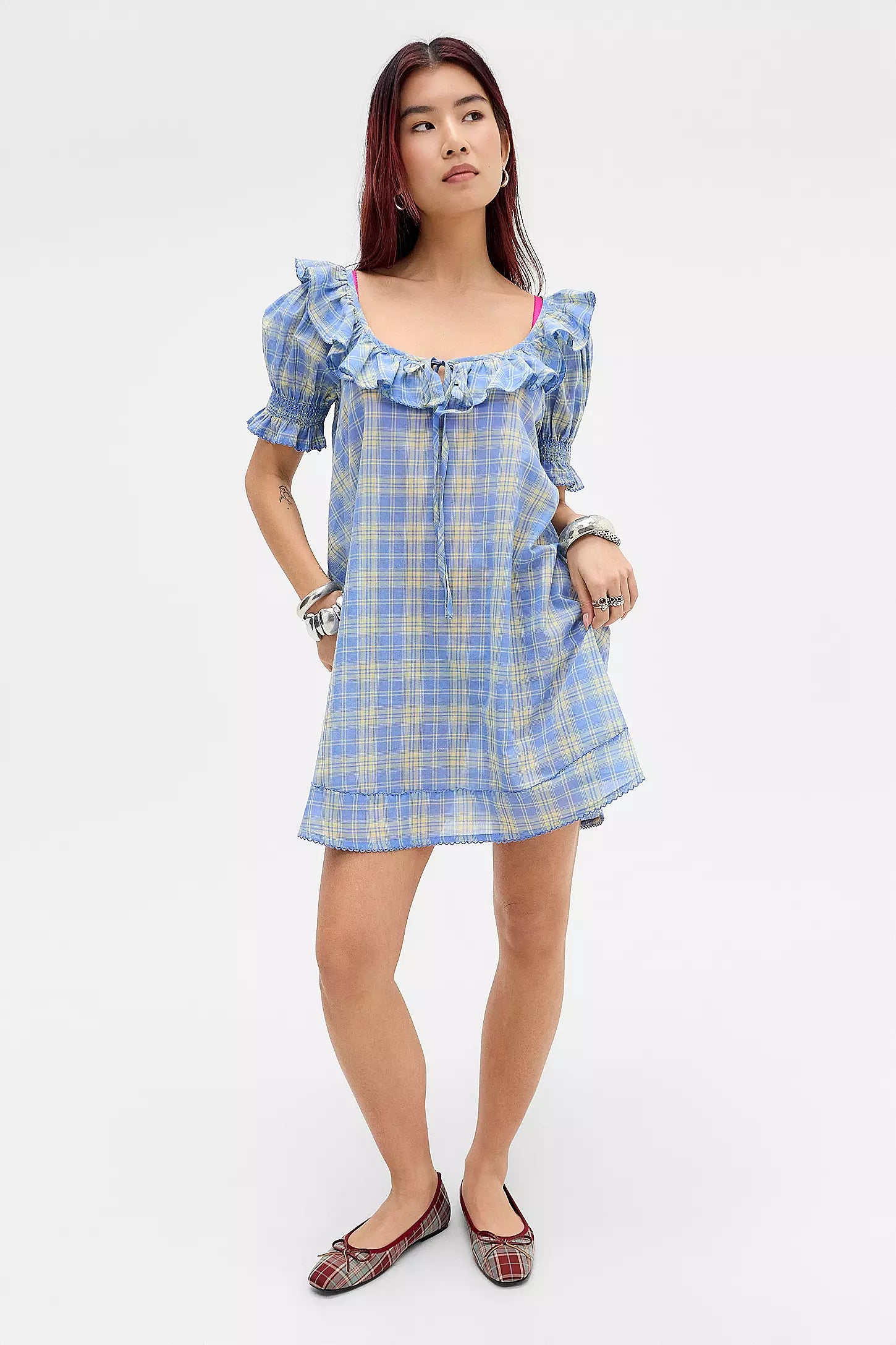 HARLOW MINI NIGHT DRESS | BUTTER BLUE CHECK