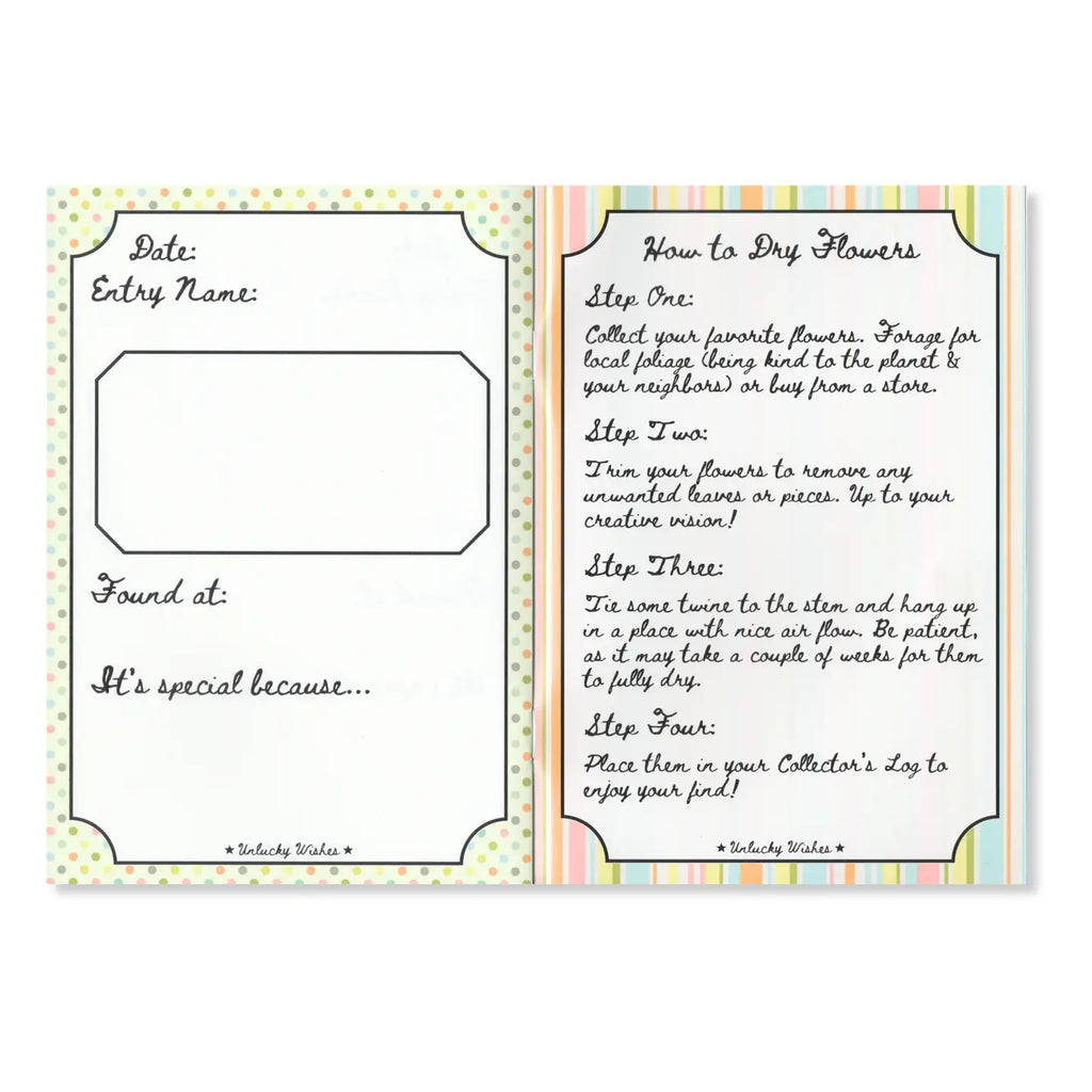 UNLUCKY WISHES COLLECTOR'S LOG ZINE