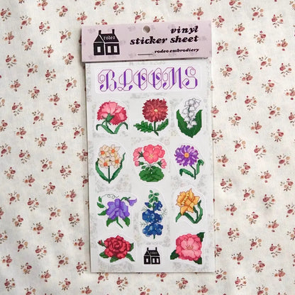 Rodeo Embroidery Blooms Vinyl Sticker Sheet