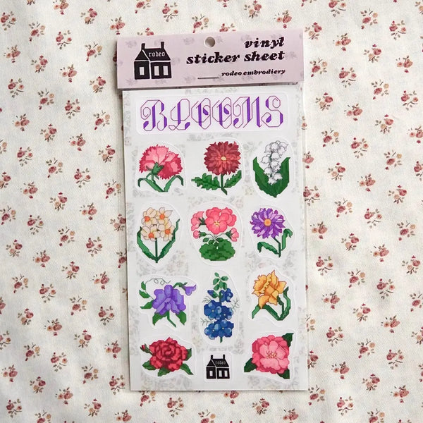 Rodeo Embroidery Blooms Vinyl Sticker Sheet