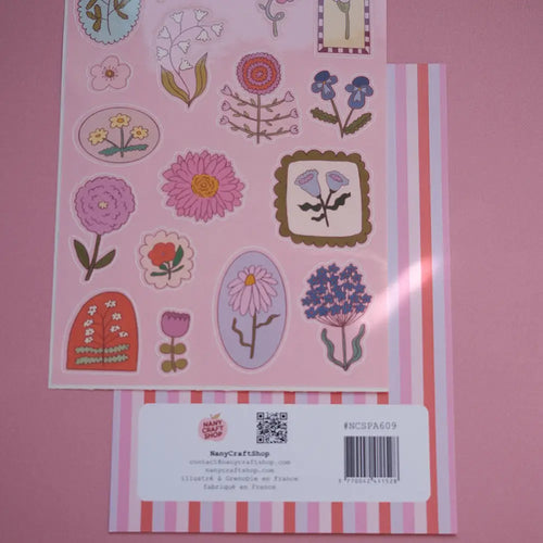 A6 FLOWER DRAWING STICKER SHEET | NANY CRAFT
