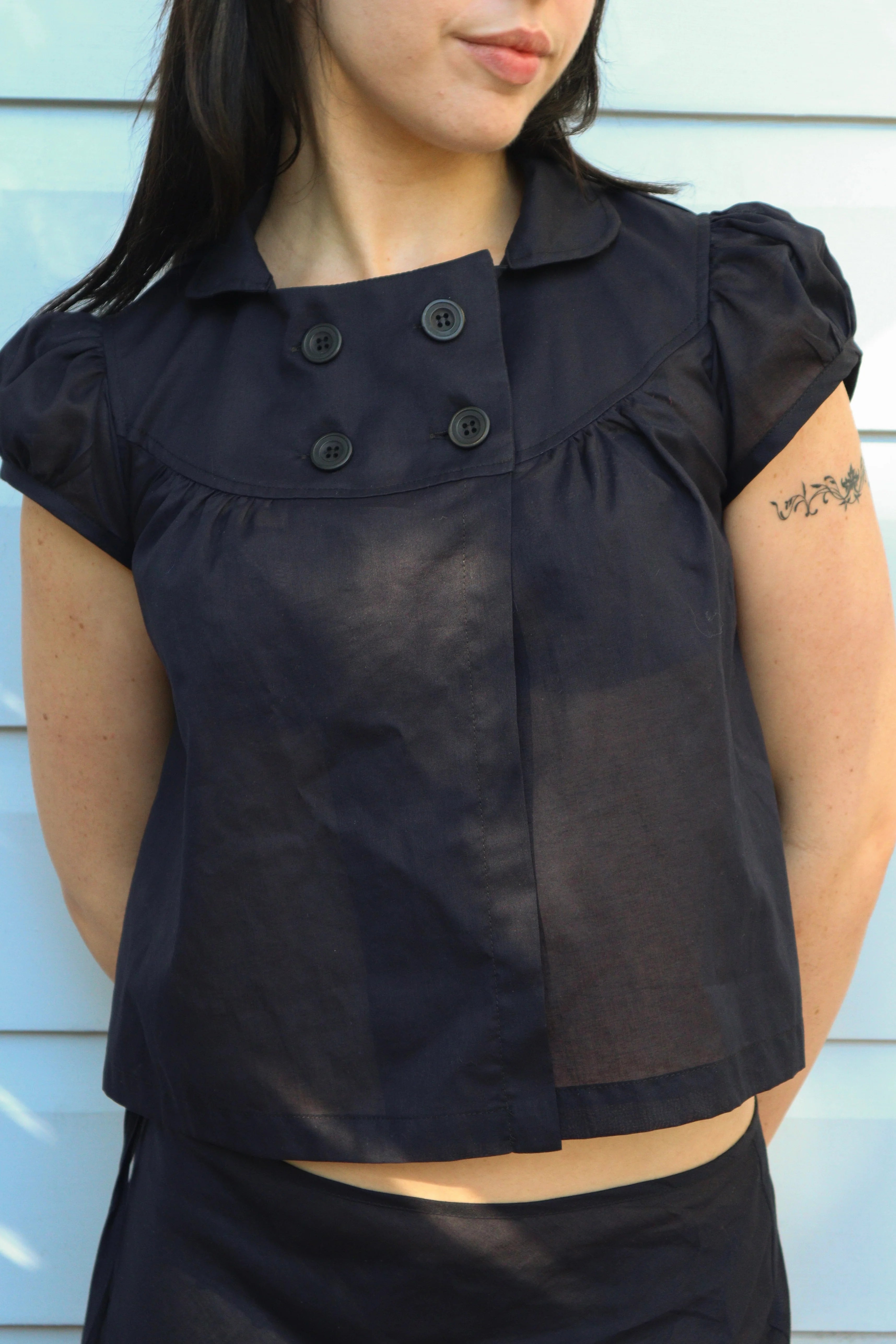 Obelia's Baby Button Top Black