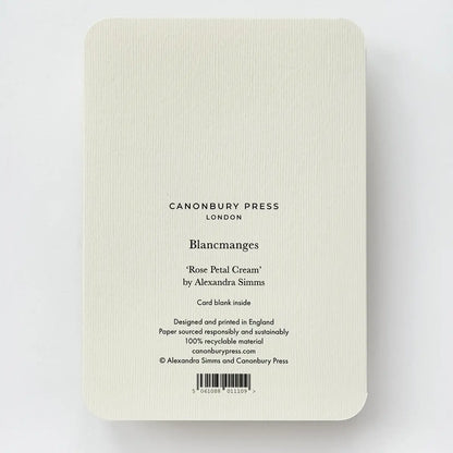 Canonbury Rose Petal Cream Blancmange Greeting Card