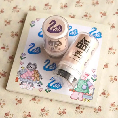 Rodeo Embroidery Swan Self Inking Stamp