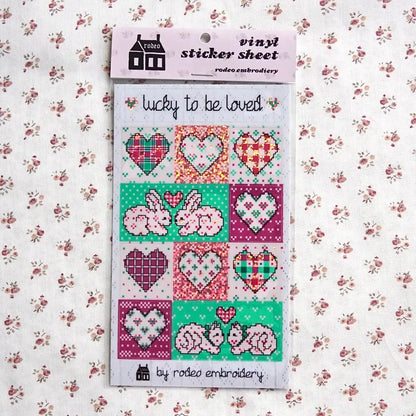 Rodeo Embroidery Lucky To Be Loved Vinyl Sticker Sheet