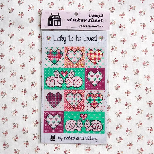 Rodeo Embroidery Lucky To Be Loved Vinyl Sticker Sheet