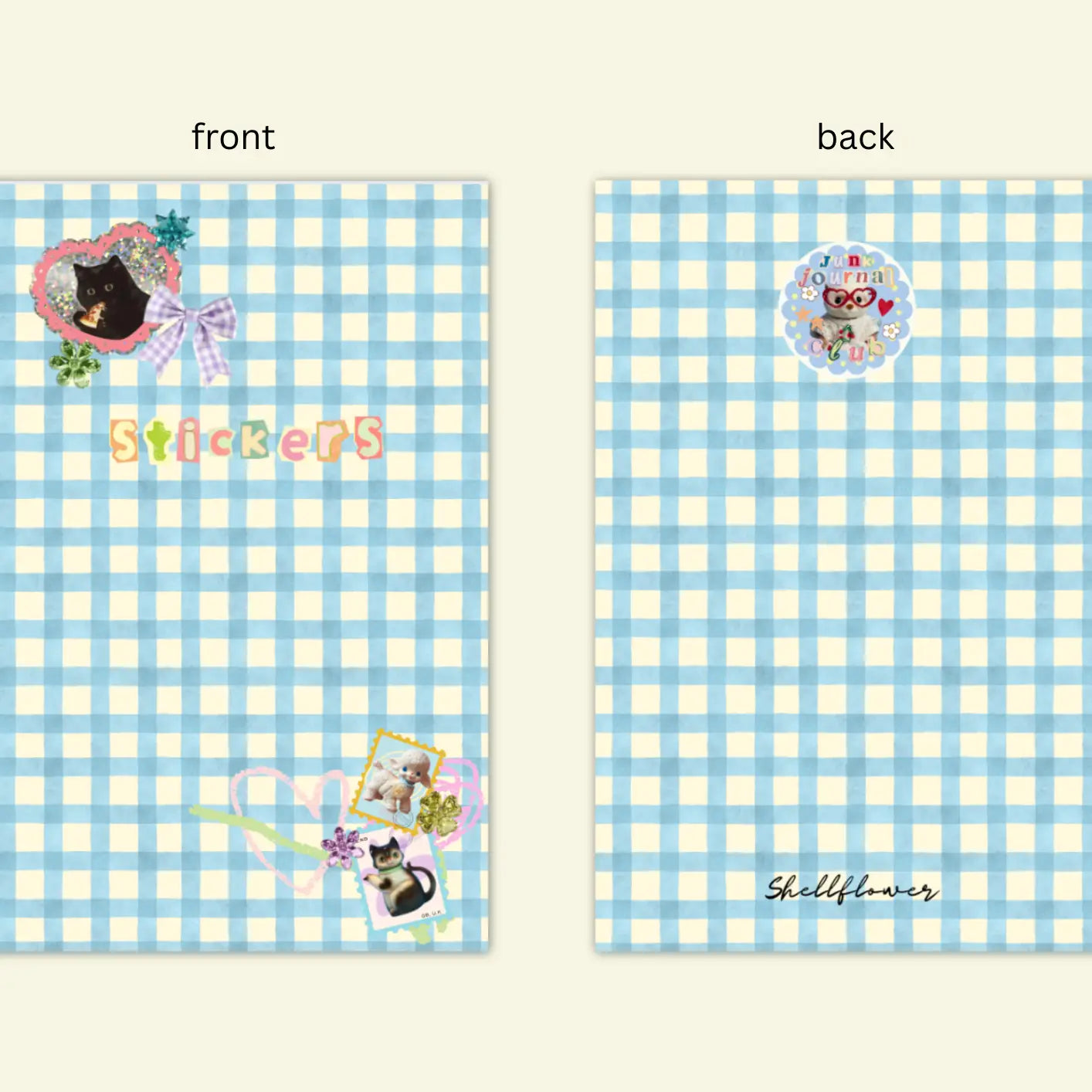 A5 GINGHAM STICKER KEEPER BOOK | SHELLFLOWER