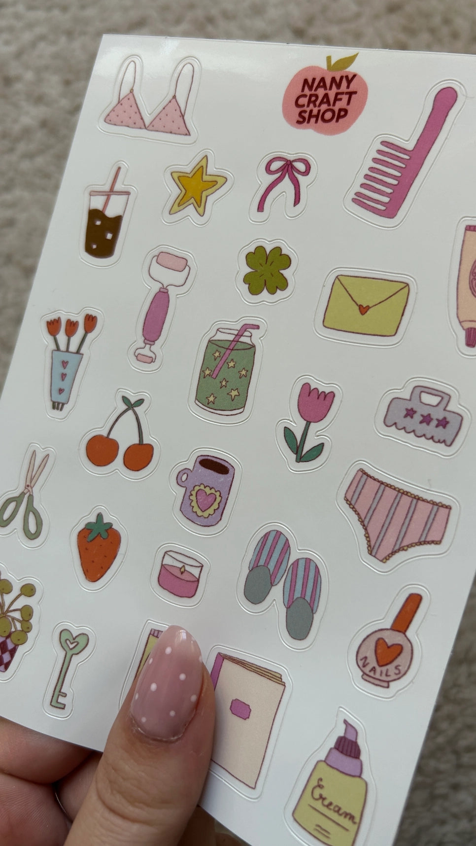 GIRLY THINGS STICKER SHEET A6 | NANY CRAFT SHOP