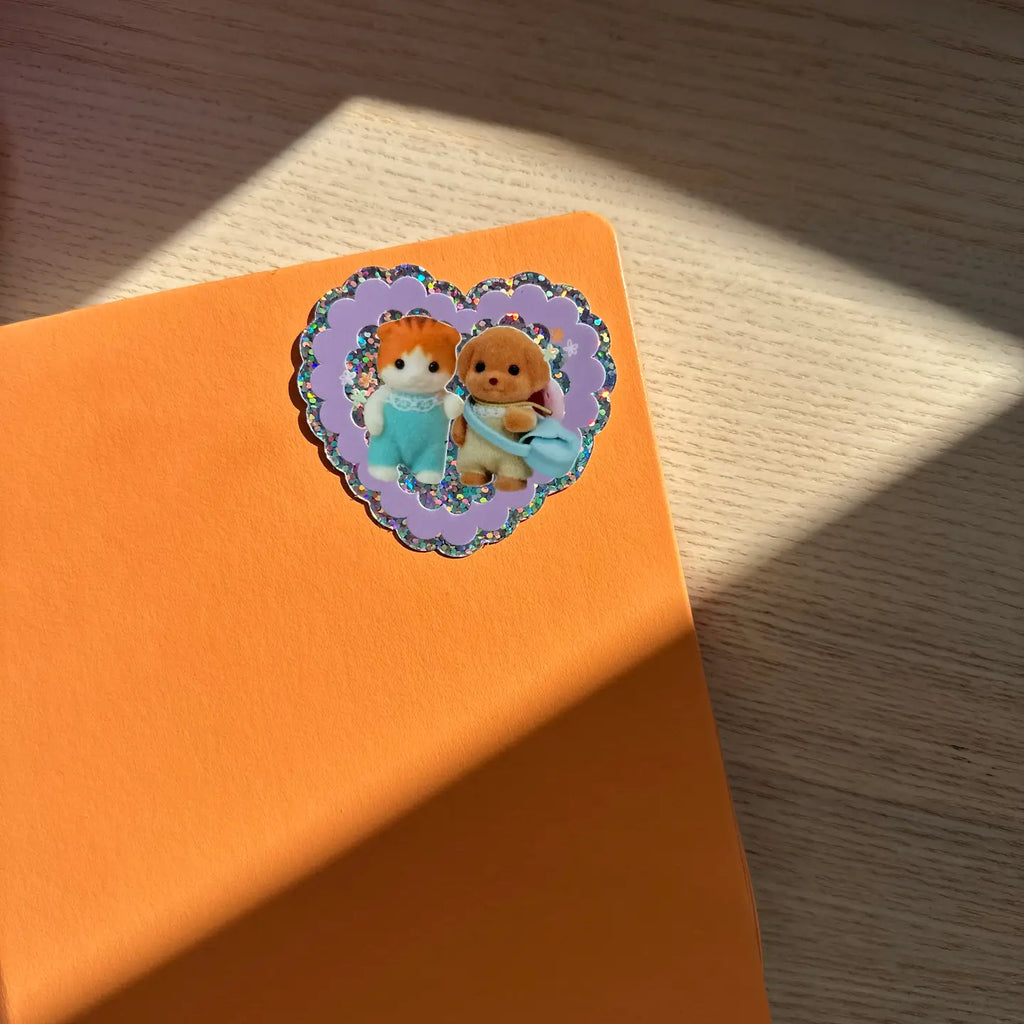 BEST FRIENDS GLITTER VINYL STICKER