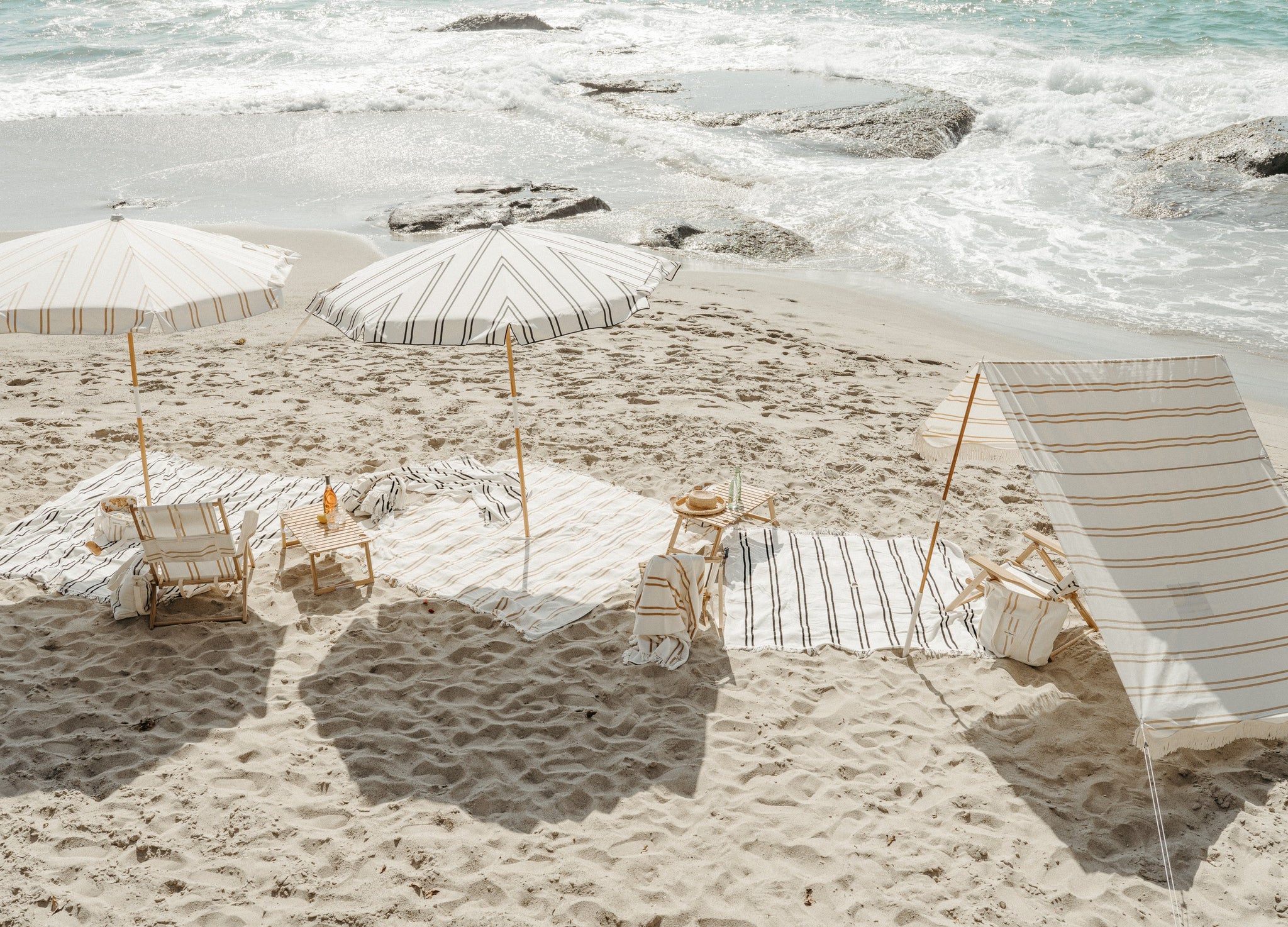 THE BEACH BLANKET | BLACK TWO STRIPE
