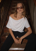Afends Sabina Off Shoulder Tee White