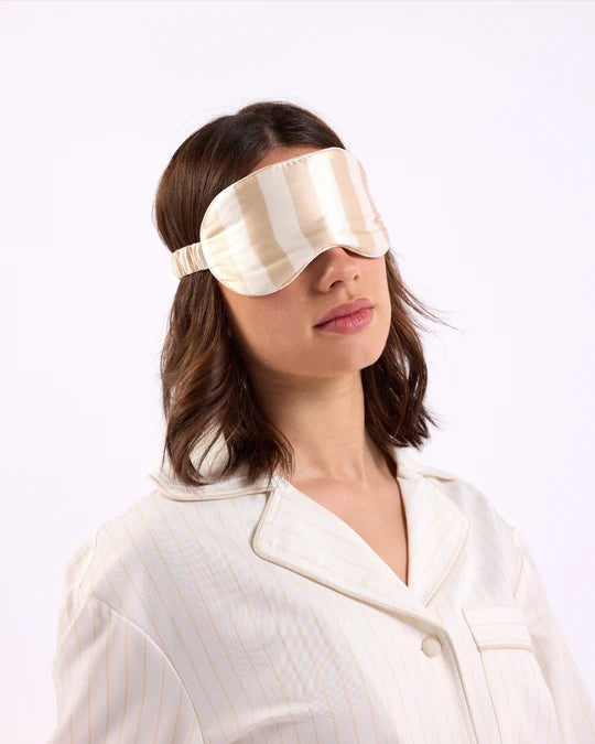 SILK EYEMASK | BISCOTTI STRIPES