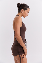 SCRUNCH SHORTS | DARK BROWN