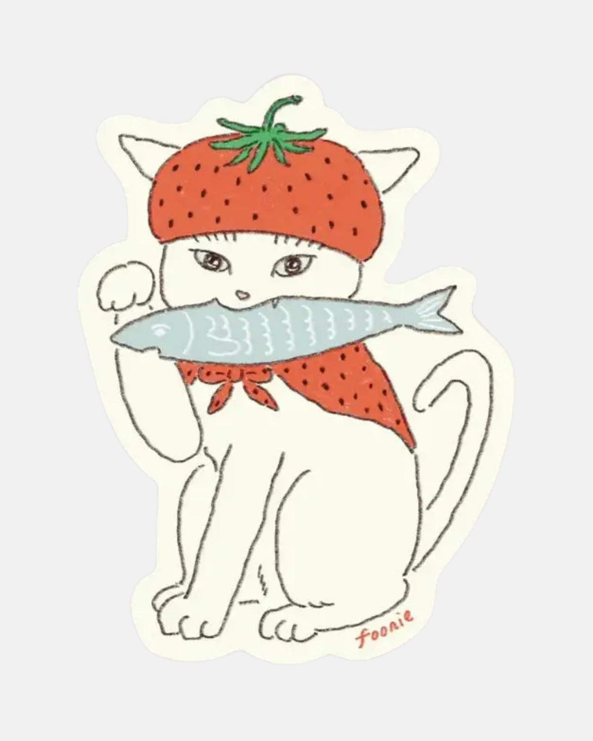 Foonie Strawberry Cat Sticker