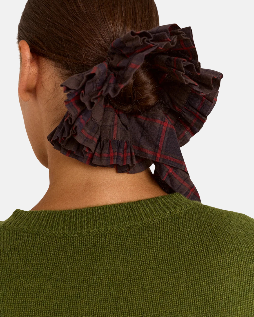 Damson Madder Tie Detail Scrunchie Sirius Check