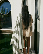 HOMMEY BEACH TOWEL | MATCHA STRIPES