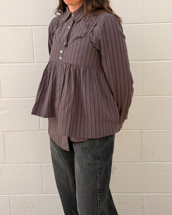 Damson Madder Indie Double Layer Shirt With Cami Merlot Stripe