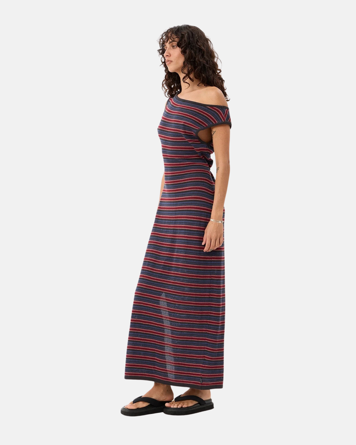 Afends Martina Knit Maxi Dress Club Stripe