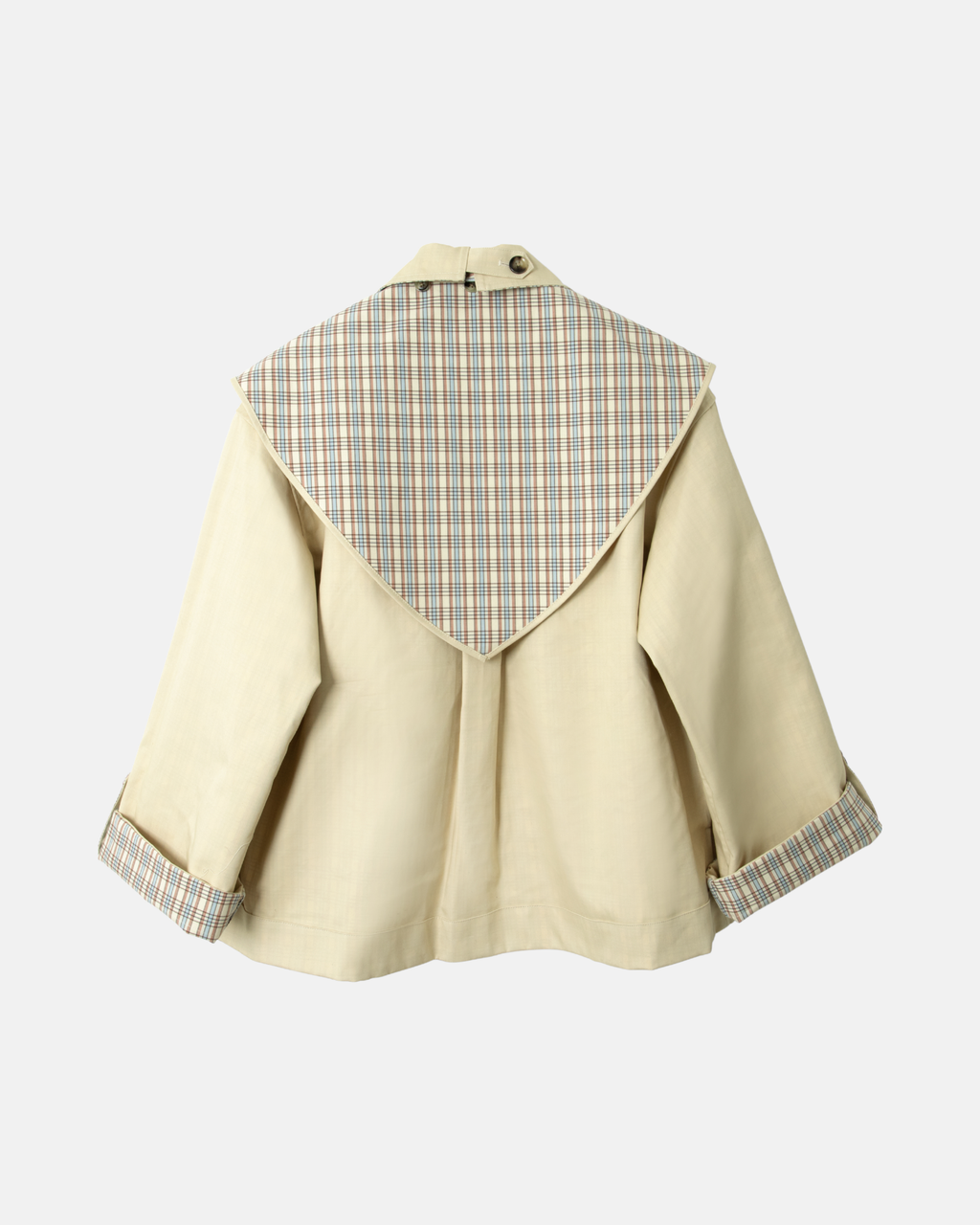 Damson Madder Jerry Reversible Crop Trench Ginger Check