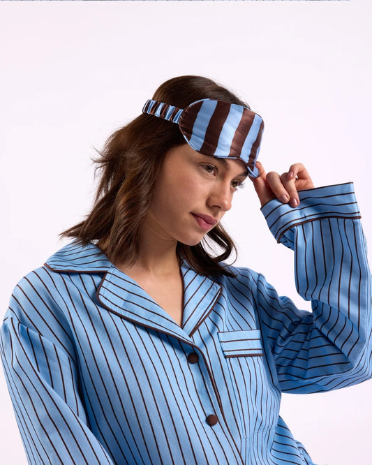 SILK EYEMASK - ICED CHOCOLATE STRIPES