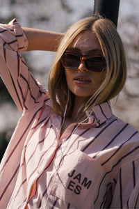 ALPINE COTTON STRIPE SHIRT | LIGHT BLUSH