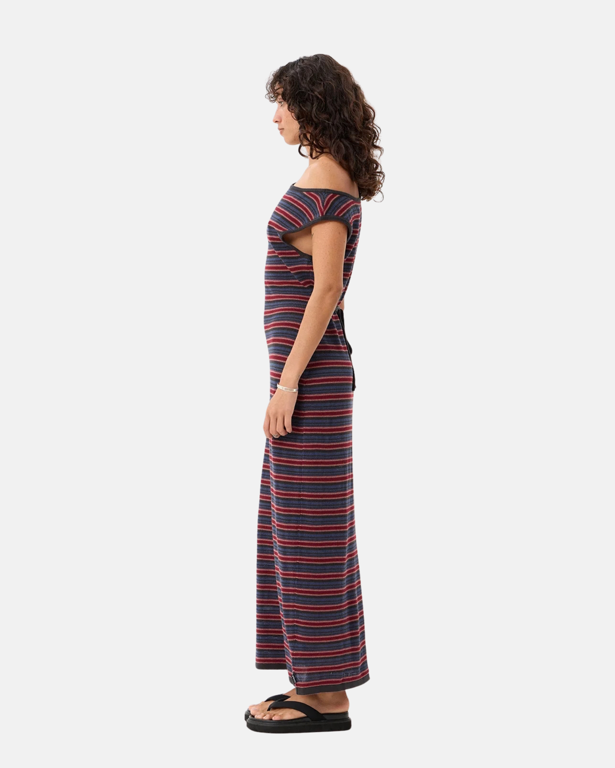 Afends Martina Knit Maxi Dress Club Stripe