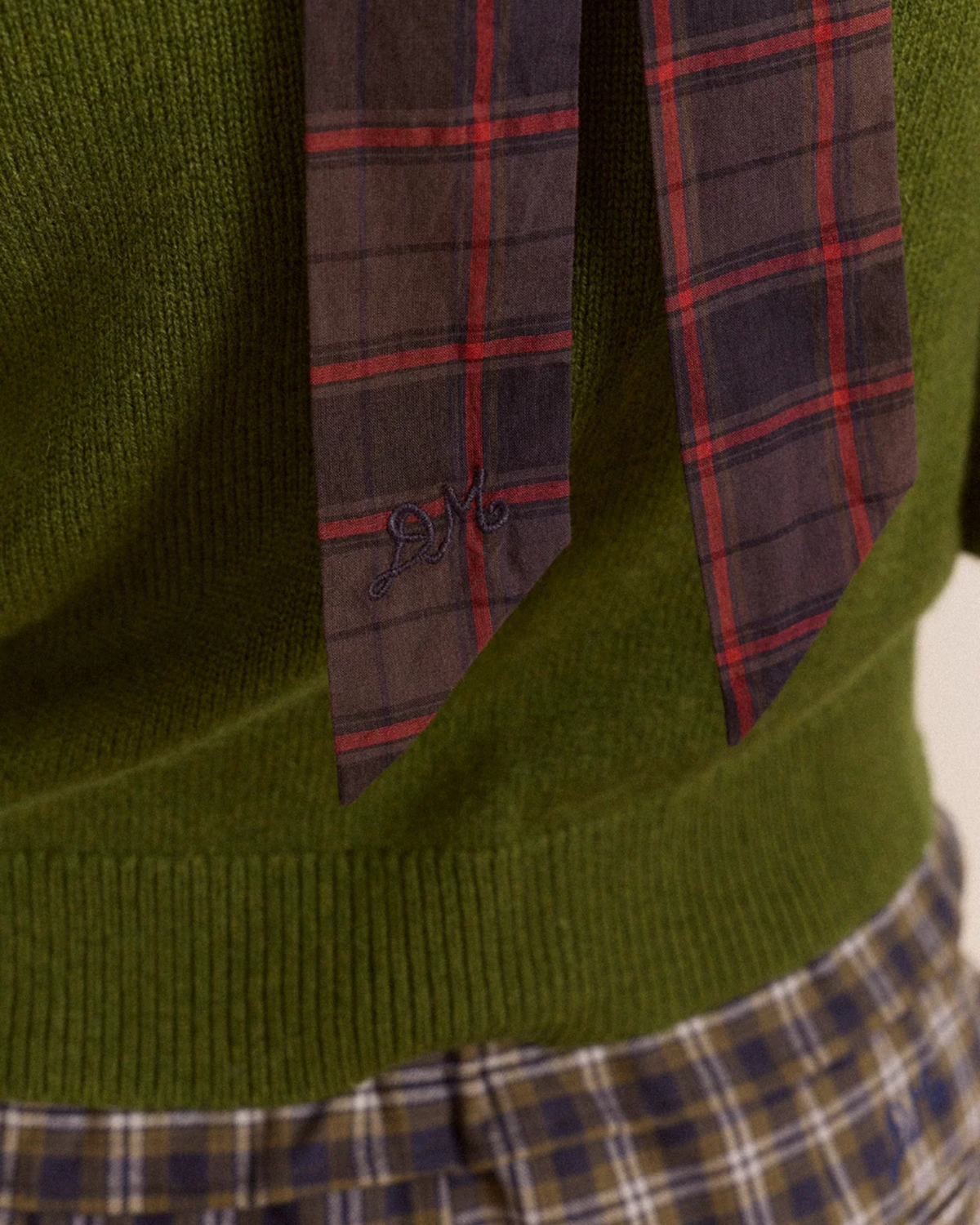 Damson Madder Tie Detail Scrunchie Sirius Check
