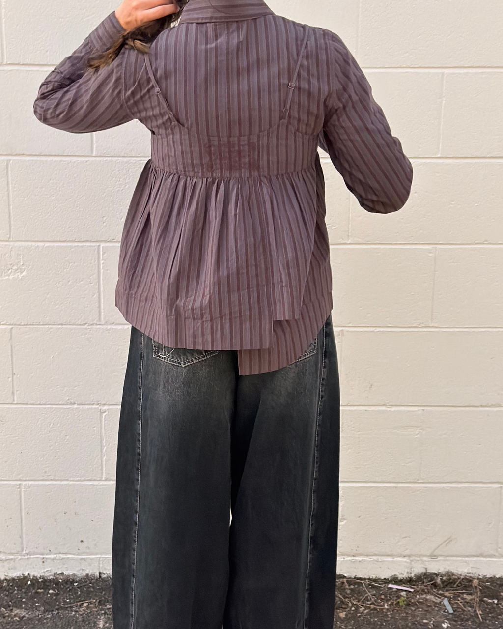 Damson Madder Indie Double Layer Shirt With Cami Merlot Stripe