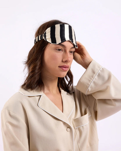 SILK EYEMASK | VANILLA BEAN STRIPES
