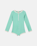 Zulu & Zephyr Mini Stripe Rashie Onesie Aqua