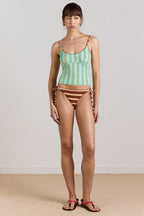 Damson Madder Trudi Reversible Bikini Bottom Mint or Choc Stripe