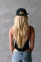 Pinky & Kamal Studded Heart Cap Distressed Charcoal