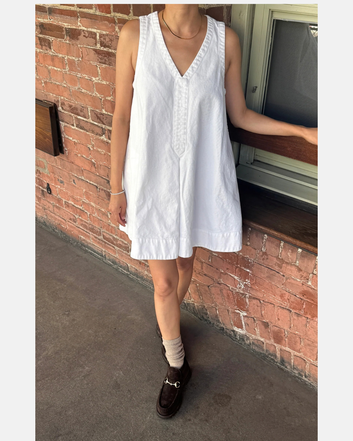 Le Bon Shoppe Mable dress White Denim